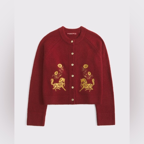 Abercrombie & Fitch Lunar New Year Crew Cardigan Medium NWT - Picture 10 of 11